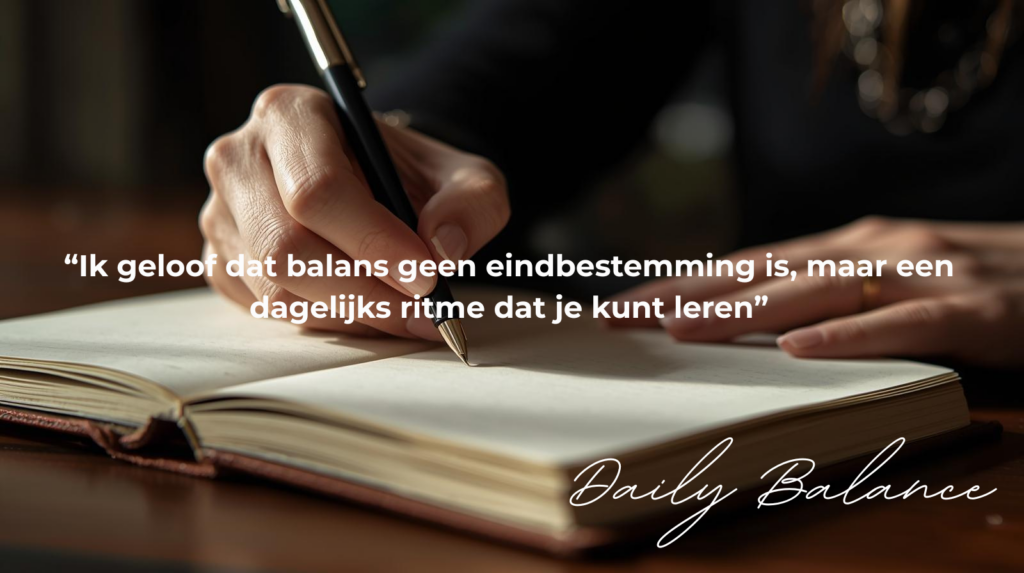ik geloof dat balans geen eindbestemming is, maar een dagelijks ritme dat je kunt leren